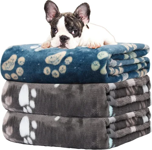Vista 34 de Rezutan 1 paquete de 3 mantas para perros grandes, 41x31 pulgadas para mantas suaves y mullidas para mascotas y gatos de tamaño mediano, reversibles