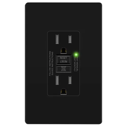 Vista 23 de LIDER GFCI Outlet 15Amp, autocomprobación resistente a manipulaciones Dorado
