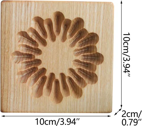 Vista 5 de Molde de Galletas de Madera Herramienta de Decoración de Galletas de Madera Moldes de Galletas 3D Molde de Hornear Gracioso Arte de Relieve Navidad