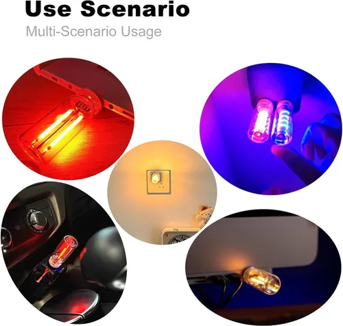 Vista 2 de Luz nocturna retro USB, luces regulables táctiles, luz nocturna USB enchufable, mini bombilla LED para automóvil, campamento, regalo, fiesta, regalo