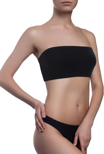 Vista 2 de Sujetador bandeau para mujer, sin tirantes, sin costuras, bandeau, sin relleno, elástico