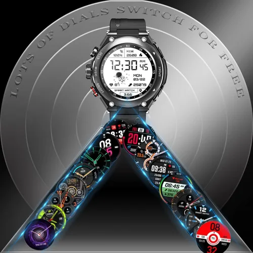 Vista 3 de Reloj inteligente con auriculares 3 en 1 Ronda Fitness Tracker 1.28 pulgadas Smartwatch para hombres Respuesta/Hacer llamadas Altavoz Grabación