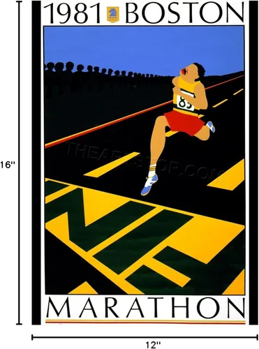 Vista 3 de The Art Stop Sport AD Boston Marathon 1981 Race Run Finish LINE Print F12X2427