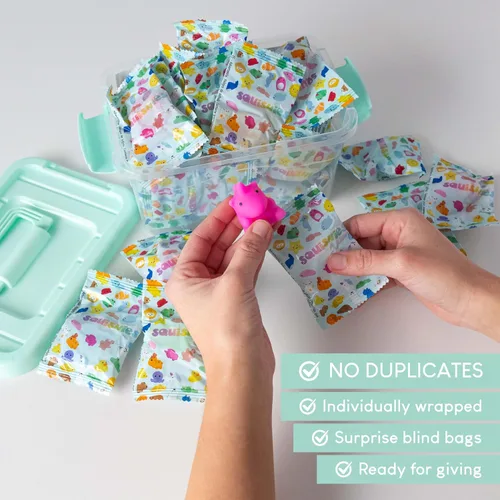 Vista 2 de BONNYCO Mochi Juguetes Squishy a Granel para Favores de Fiesta Infantil Paquete de 40. Rellenos para Bolsas de Dulces para Niños 3-5 4-8, Regalos