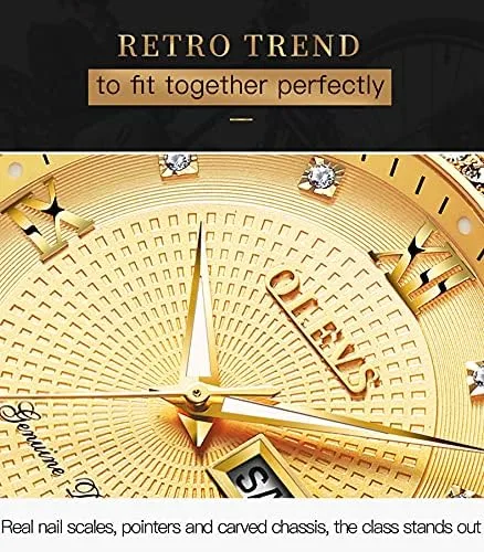 Vista 6 de OLEVS Luxury Gold (Silver) Watches for Men,Men's Stainless Steel Watch with Date,Men's Wrist Watches Waterproof,Classic Dress Watch for Men