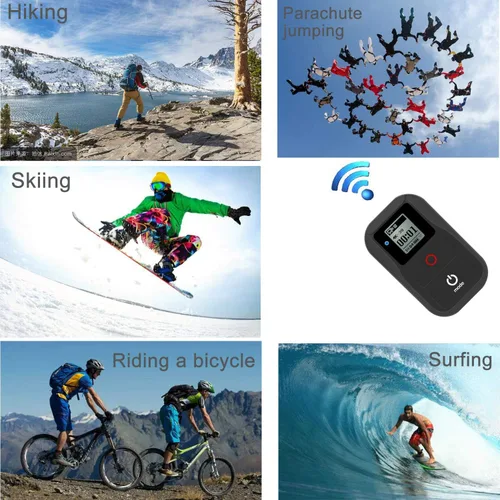 Vista 4 de Suptig Control remoto WiFi compatible con GoPro Hero 8/7/6/5/4/3+/Session - Control remoto inalámbrico impermeable (negro)