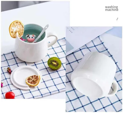 Vista 3 de Taza de café sorpresa 3D con diseño de animales en el interior, de 12 onzas con vaca bebé, bonita taza de cerámica hecha a mano de dibujos animados