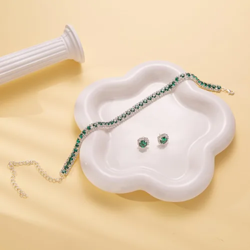 Vista 9 de Collar de gargantilla nupcial de cristal de diamantes de imitación para mujer