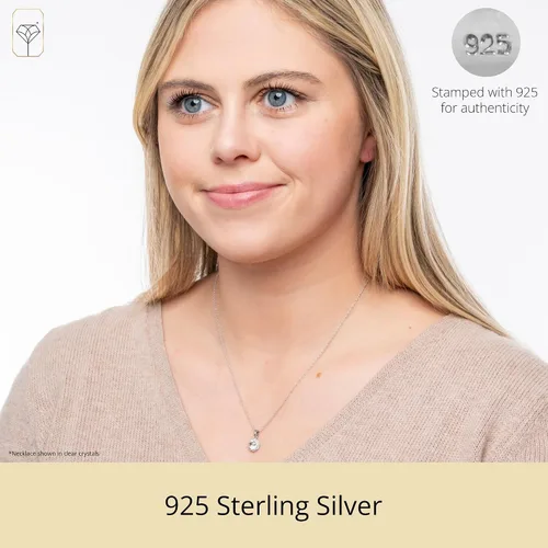 Vista 2 de MAX + STONE Sterling Silver Crystal Halo Pendant Necklace, 18