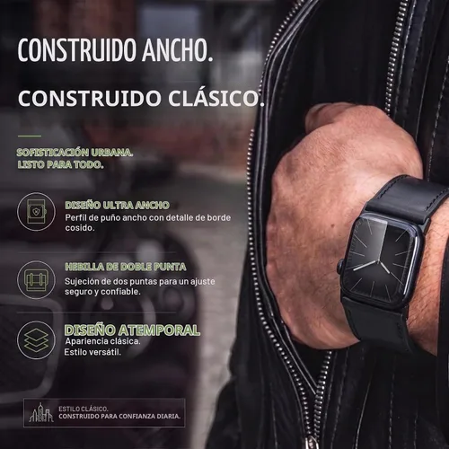 Vista 2 de Tefeca Correa Dual Series Compatible con Apple Watch Ultra 2/Ultra 49mm, Series 10 46mm, Series 9/8/7 45mm, SE2/SE/6/5/4 44mm