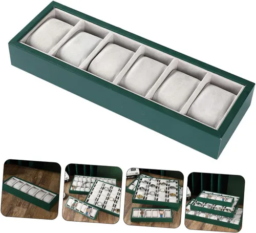 Vista 2 de LIFKOME 5pcs 6-grid Watch Storage Watch Display Tray Watch Tray for Men Slots Watch Bracelet Tray Watch Tray Organizer Watch Bracelet Display Tray