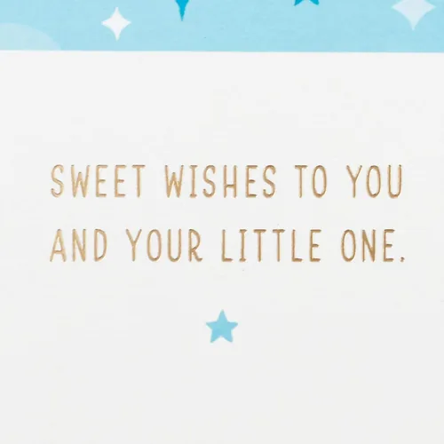 Vista 3 de Hallmark Paper Wonder - Tarjeta desplegable para bebé niño (globos azules) para baby showers, nuevos padres, felicitaciones