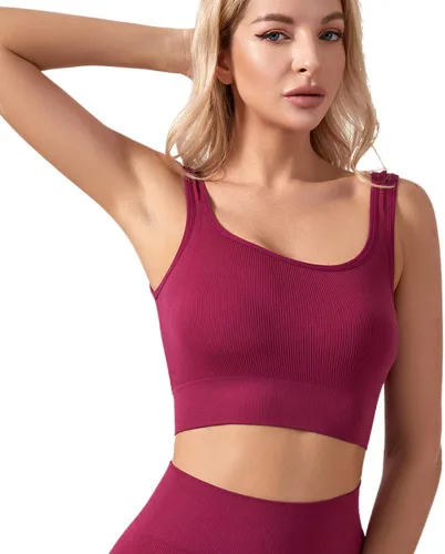 Vista 2 de PHILISENMALL Brasier deportivo a prueba de golpes para mujer, absorbe la humedad, para yoga, fitness, ropa interior casual para ejercicio y uso