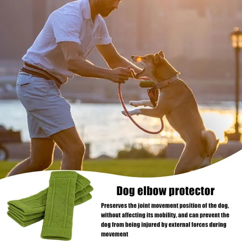 Vista 4 de difas Protector de codo de perro, 4 calcetines de punto para patas de perro, cubierta para heridas de perro con material respetuoso con la piel