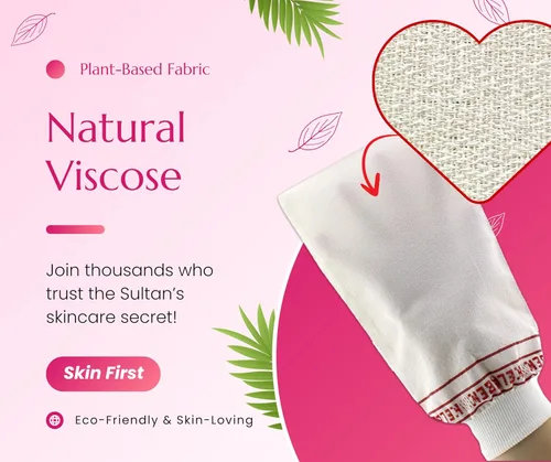 Vista 3 de Kelebek - Juego de 2 guantes exfoliantes prémium Guantes de baño de limpieza profunda para mujeres y hombres Hammam Keesa turco natural