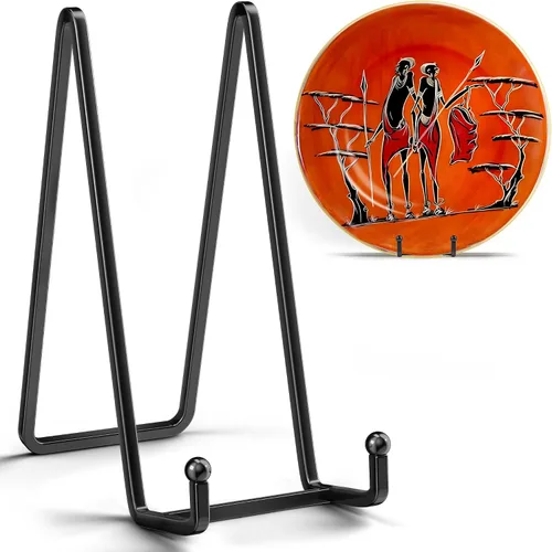 Vista 11 de IPAME Soportes de placa para exhibición – Soporte cuadrado de metal de 4.5 pulgadas para placa de alambre + soporte de marco de fotos caballete