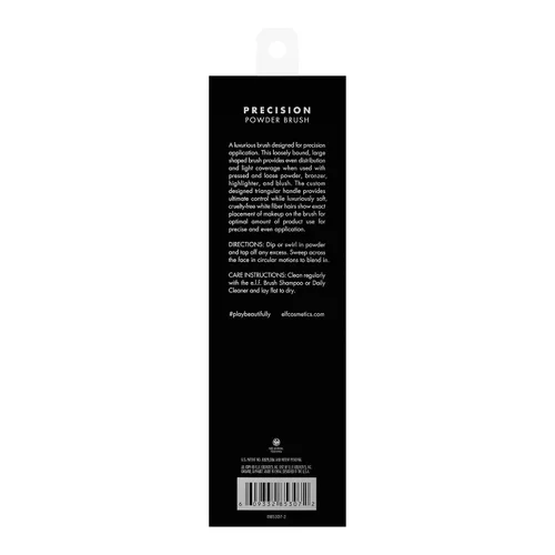 Vista 4 de e.l.f. Brocha para polvo de precisión, brocha de maquillaje de forma grande para polvo prensado y suelto, bronceador, resaltador y rubor, vegano