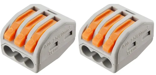 Vista 11 de 50 conectores de palanca, tuercas de combinación de 2 conductores, conectores de cable compactos, terminal de conexión rápida 28-12 AWG adecuado