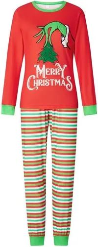 Vista 4 de Thopavenoir Conjunto de pijamas familiares de Navidad a juego para mujeres, hombres, adultos, niños, bebés, ropa de dormir familiar