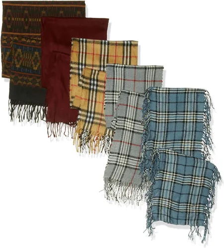 Vista 4 de Bufanda de invierno de peso medio, paquetes múltiples y a granel Bufandas de diseño surtido unisex surtidas