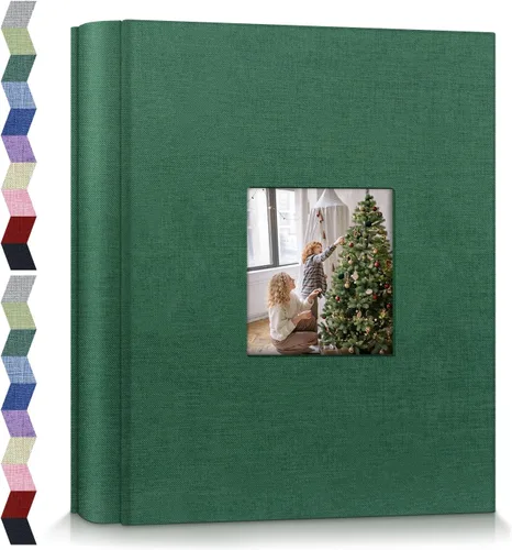 Vista 38 de popotop - Álbum de fotos 4x6 con 100 fotos, libros de fotos con 100 bolsillos verticales, cubierta de lino, álbumes para fotos familiares, de boda
