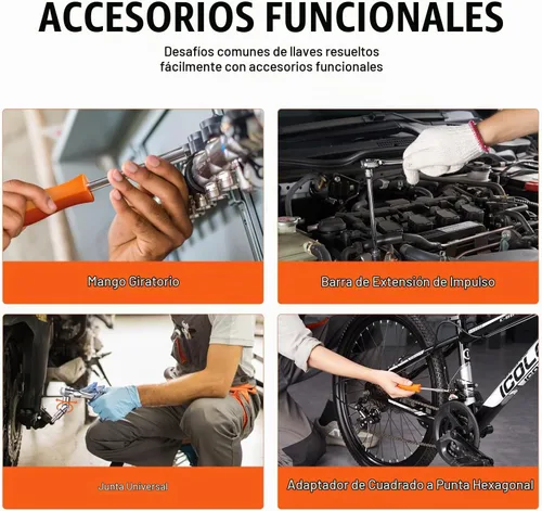 Vista 4 de Vevor - Juego de enchufes de 1/4 pulgada de transmisión y trinquete, abertura de enchufe de 6 puntas, juego de herramientas de 54 piezas SAE