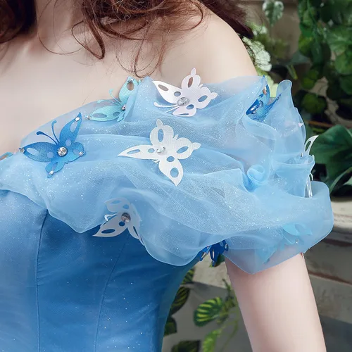 Vista 5 de Datangep - Vestido largo de quinceañera con tiras plisadas para mujer