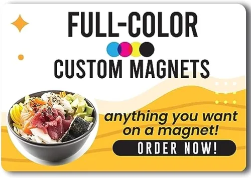 Vista 2 de Magnet Me Up Imán rectangular personalizado de 4 x 6 pulgadas, personalizable para negocios, publicidad, uso personal, regalos, elige tu texto
