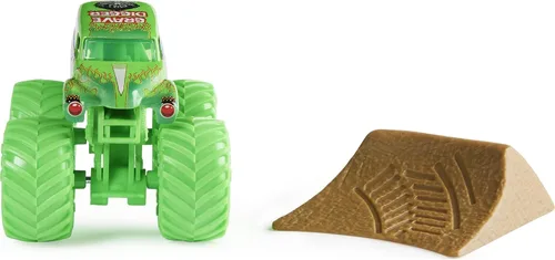 Vista 3 de Monster Jam 2022 Spin Master 1:64 Camión fundido a troquel con accesorio adicional: excavadora de tumbas Hyper Fueled