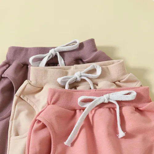 Vista 4 de Shejingb Paquete de 3 pantalones deportivos básicos lisos y suaves de algodón de color liso, pantalones de algodón para otoño e invierno
