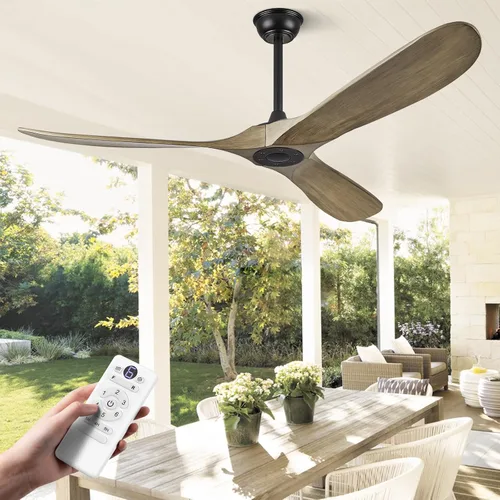 Vista 10 de Ventiladores de techo ABZ sin luces - Ventiladores de techo modernos de 52 pulgadas sin luces con control remoto, ventiladores de techo de 3 aspas