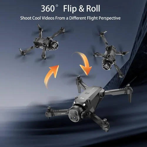 Vista 4 de Dron Lawfig con cámara para adultos principiantes, cuadricóptero plegable RC FPV juguetes, juguetes helicóptero, dron cámara HD 1080P, mantenimiento