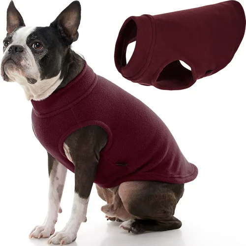 Vista 29 de Gooby - Chaleco de Vellón Elástico, Chaleco de Vellón Tipo Pullover Chaqueta Suéter para Perros, Azul Argyle, Extra Pequeño