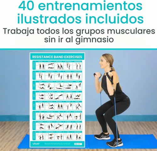 Vista 3 de Vive Póster de entrenamiento de banda de resistencia