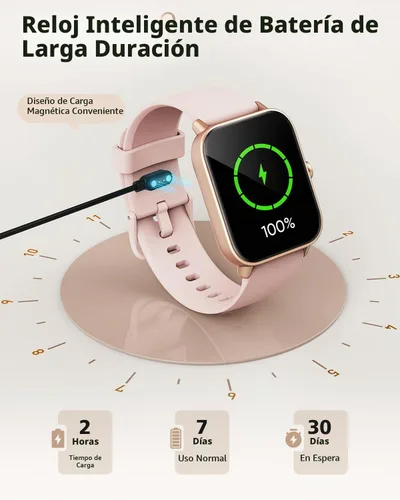 Vista 7 de Smart Watches for Women, 1.85" Alexa Smart Watch for Android Phones/iPhones Blush Pink-Pink