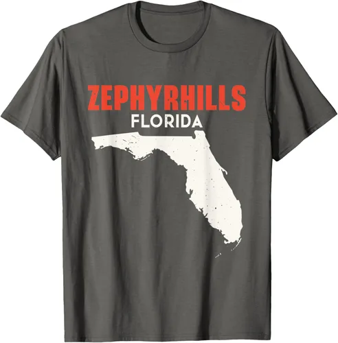 Vista 27 de Zephyrhills Florida USA State America Travel Floridian T-Shirt, Negro