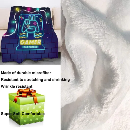 Vista 3 de Manta suave de juegos de regalo para niños, niñas y adolescentes, manta de franela de forro polar de videojuegos para niños, adolescentes, adultos