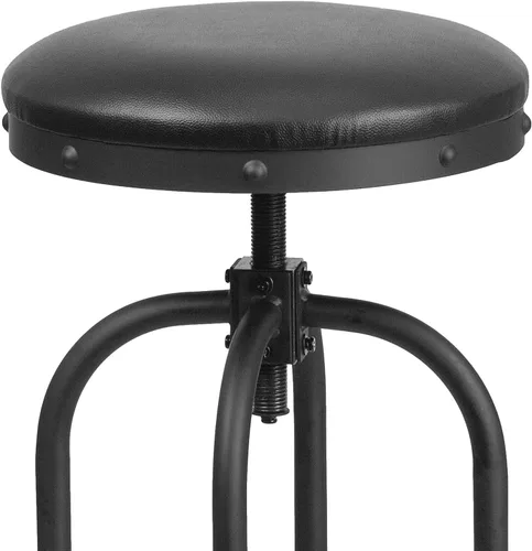 Vista 5 de Flash Furniture Carrington Taburete de bar de 30 pulgadas con asiento giratorio LeatherSoft negro