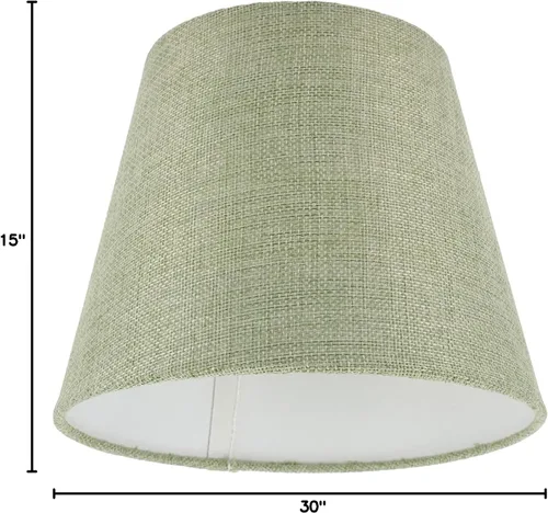 Vista 10 de Barril de repuesto en luz cónica, pantallas de lámpara decorativa de oficina Cm sombra: colgante dormitorio verde habitación clip de lino pantalla