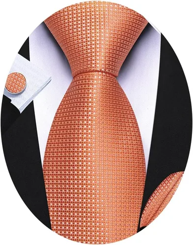 Vista 14 de Barry.Wang Corbatas de seda para hombre, diseño de lunares, gemelos cuadrados de bolsillo, gemelos para negocios, boda