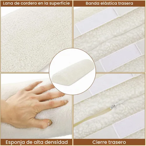 Vista 7 de Sintuff Almohada de apoyo para piernas con funda para sofá, almohada de descanso de pies con forma de media luna, almohada debajo de la rodilla