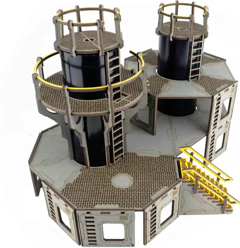 Vista 6 de War World Gaming Industry of War Refinery 1 – Prepintado – 1.102 in Sci-Fi Wargaming Terrain Modelo Diorama Scenery Sci-Fi Batalla Mesa Guerra