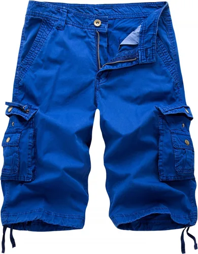 Vista 23 de Leward Pantalones cortos cargo de sarga de algodón para hombre, ligeros para exteriores
