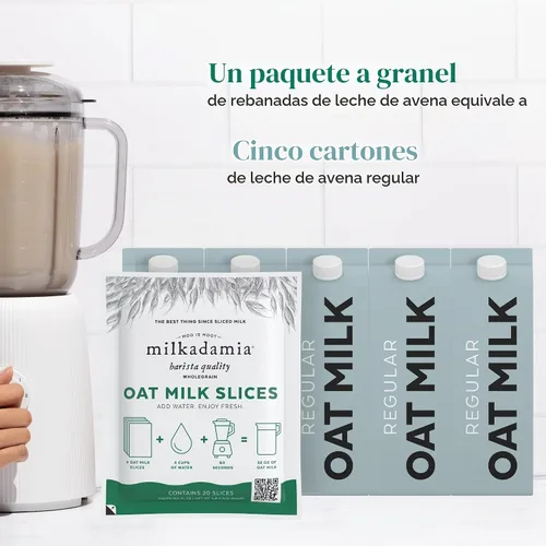 Vista 4 de milkadamia Rebanadas de leche de avena, 20 rebanadas