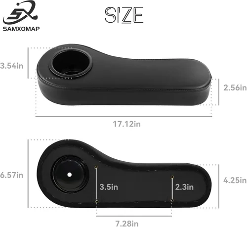 Vista 7 de Reposabrazos abatibles con portavasos para carrito de golf, kit de asiento trasero de repuesto de 1 pulgada y 0.78 pulgadas, tubo cuadrado, sin