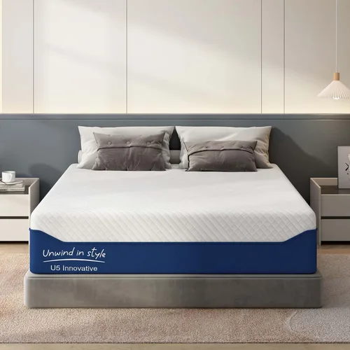 Vista 9 de Colchón de tamaño individual de espuma viscoelástica de gel de 6 pulgadas para noches frescas y alivio de presión, firmeza media en una caja, alivio