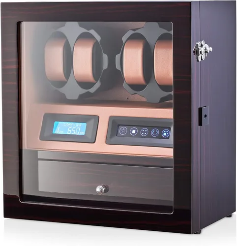Vista 13 de 4 Watch Winder with 5 Watch Storage Space, LCD Display, Touch Control and Interior Light Negro + Negro