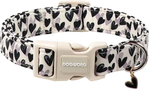 Vista 45 de DOGWONG Collar de Algodón para Perro, Collar para Perro de Cuadros Azules Resistente, Collar Suave y Duradero para Perro Macho, Lindo Collar de A