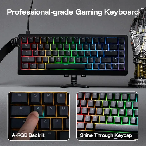 Vista 7 de EPOMAKER HE68 Lite Hall Effect Gaming Keyboard, 8k Polling & 128K Scan Rate, 0.005mm Adjustable Trigger, 0.125ms Latency, 5-Layer Sound-Dampened