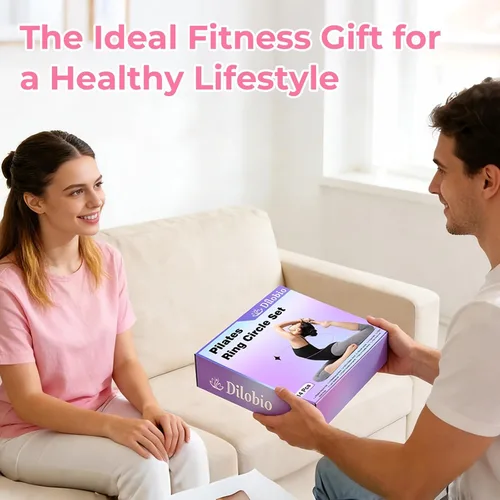 Vista 9 de Pilates Ring Set for Home Workout-13'' Magic Circle and Ball